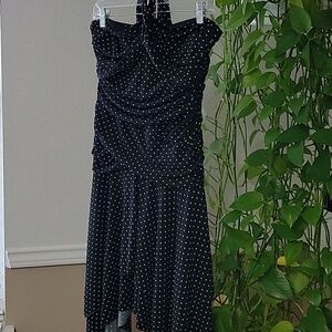 AGB Vintage Black and white polka dot halter Dress Size 10